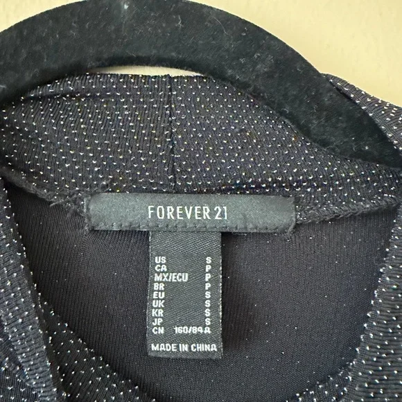 Forever 21 Shimmering Black Long Sleeve Dress - Picture 2 of 3